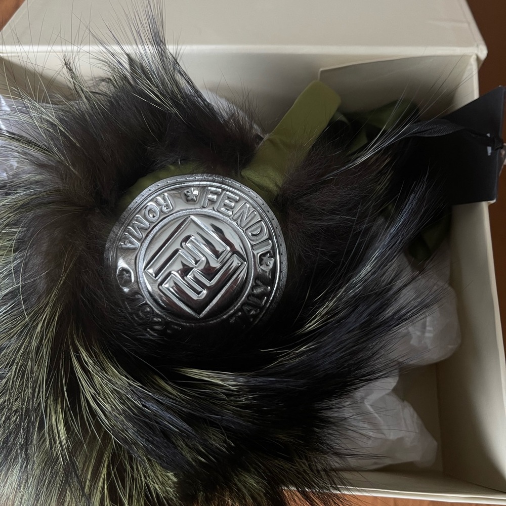NWT Fendi Olive Green Fur Earmuffs
